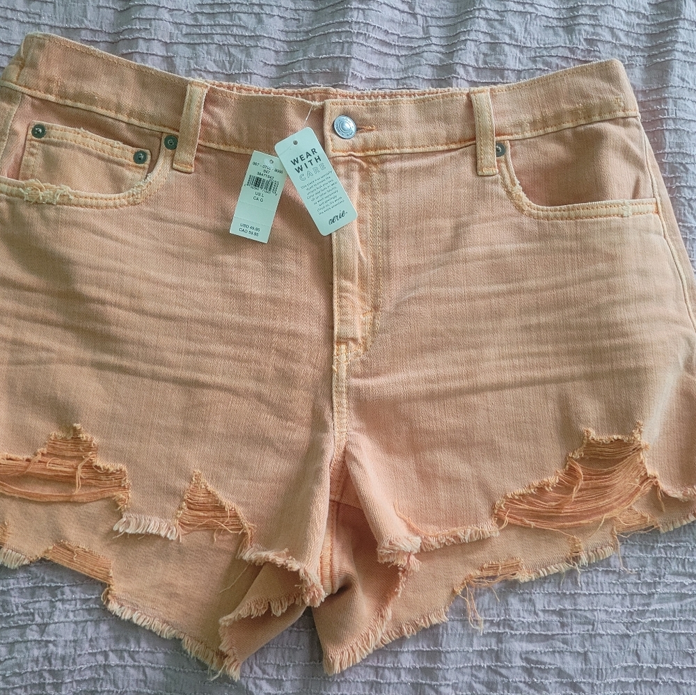 Womens Aerie Distressed Jean Shorts
